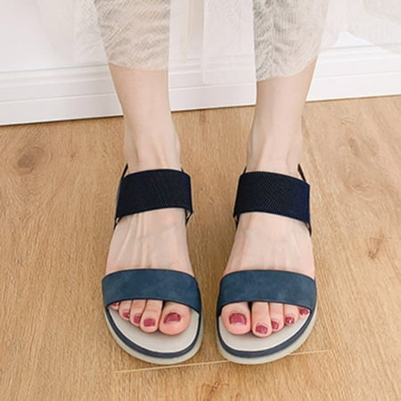 

CAICJ98 Shoes for Women Summer Beach Sandals For Women Rhinestone Cute Flats Dressy Shoes Sandal Blue