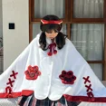 thumbnail image 3 of Manta Kawaii de dibujos animados de murciélago Y2k, pijamas de felpa, disfraz con capa de Anime, capa de Halloween para adultos, Ponchos de invierno, capa con capucha para mujer, 3 of 5