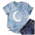 thumbnail image 4 of Camiseta con estampado de sol y luna para mujer, camiseta de manga corta con cuello redondo, camiseta informal divertida y bonita para chica adolescente OAVQHLG3B Store  lin121212, 4 of 4
