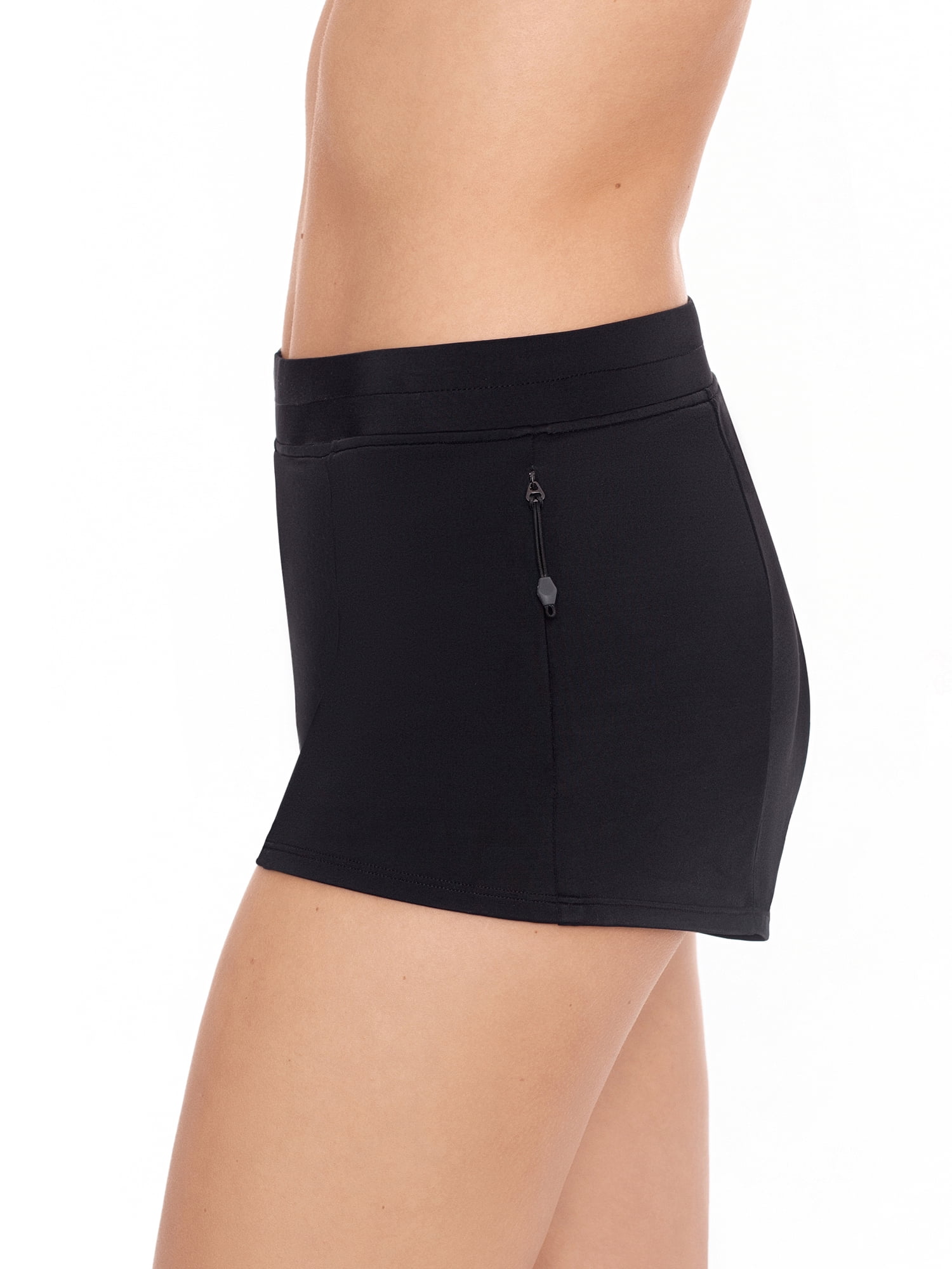 Avia Women's and Women's Plus Size Rich Black Swim Short Swimsuit Bottom