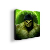 Hulk Canvas Wall Art by DreamController- 14x14 inches Marval Wall Decor | HD Printed & Wooden framed wall art | Modern Wall Decor for Bedroom, Living Room, Office, Kids Room | Made in USA