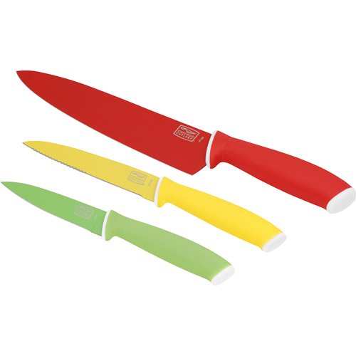 Chicago Cutlery Vivid 3 Piece Chef Utility Parer Knife Set Walmart Com Walmart Com