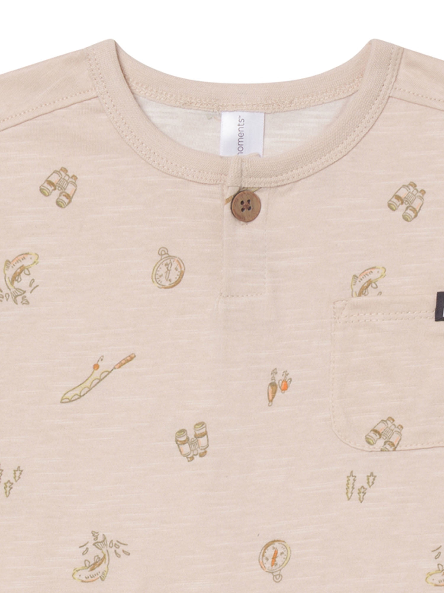 Modern Moments by Gerber Baby and Toddler Boy Henley Tee and Short Set, 2-Piece, Sizes 0/3 Months - 5T
