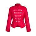 thumbnail image 4 of FEIFLY Womens Jackets Coats Tailcoat Buttons Decorated Flowy Solid Color Festival Clothing, 4 of 6