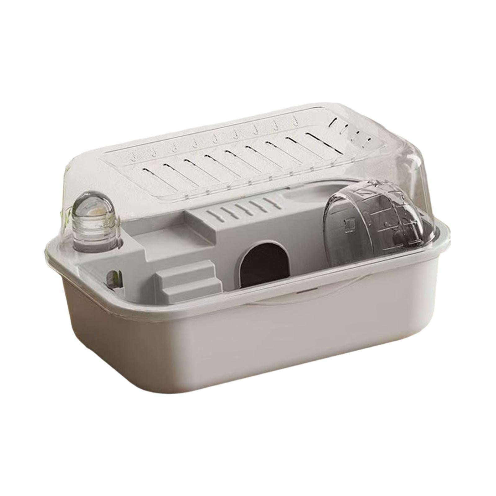 Bothyi Habitat Hamster Cage Castle Breathable with Openable Top Small Animal Cage House grey