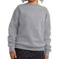 thumbnail image 4 of Hanes- Crewneck Sweatshirt for Youth | Long Sleeve Pullover Fleece Ecosmart&nbsp;Warmth Sweater in Light Steel color, 7.8oz, 50/50 Cotton/Polyester, Pack 2, Size XS, 4 of 6