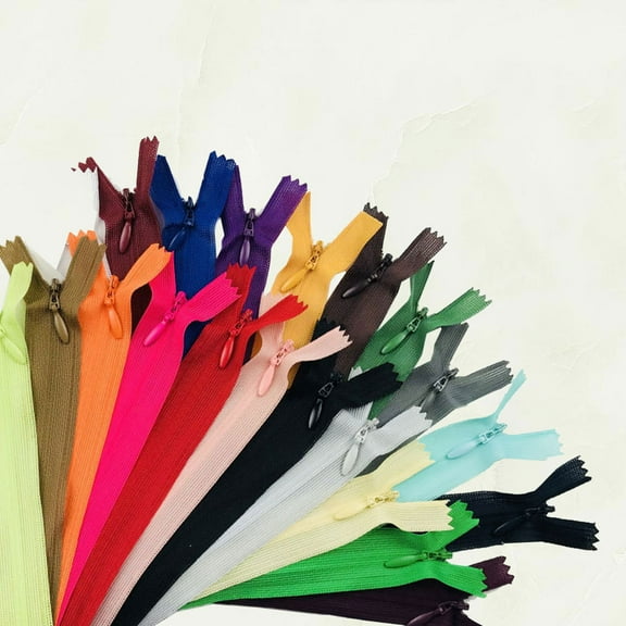 MIPCASE 23Pcs Assorted Color Nylon Invisible Zippers for Sewing Projects and Crafts 10Inch
