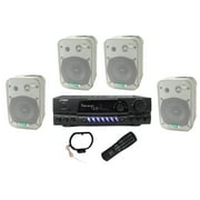 4 Pyle 5.25" Outdoor Speakers and PT260A 200W Stereo Home Theater Receiver