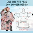 thumbnail image 4 of Oversized Wearable Blanket Hoodie,French Bulldog Dog Pattern with Pioneer Flower Sherpa Blanket Hoodie with Super Pockets,Super Warm Fuzzy Pullover for Women & Men, 4 of 6