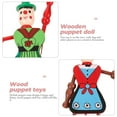 thumbnail image 2 of 4pcs Wood Puppets Doll Toys Wood Hanging Pull String Puppet With Movable Hands And Feet For Parent Child Interactive Toys (Random Style), 2 of 5