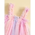 thumbnail image 4 of Bagilaanoe Toddler Baby Girl Summer Dress Stars Print Sleeveless A-line Princess Dresses 12M 18M 24M 3T 4T 5T Kid Patchwork Tulle Skirt, 4 of 8