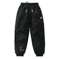 thumbnail image 2 of Kids Sweatpants Waterproof Fleece Lined Pants Winter Snow Ski Joggers Pant with Pockets for Boys Windproof Warm for Outdoor Play, 2 of 5
