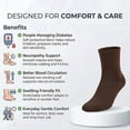 thumbnail image 2 of Comfello Diabetic Quarter Socks for Men & Women Non Binding Seamless Extra Wide Socks 6 Pairs, 2 of 7