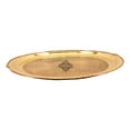 thumbnail image 4 of Indian Art Villa Brass Embossed Plate - 14" Decorative Thali, Gold Finish, 4 of 4