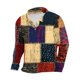 thumbnail image 1 of Blusas y camisas de manga larga con cuello redondo para hombre, blusa informal de moda con cuello vuelto, manga larga, botones estampados, blusa de poliéster para hombre, 1 of 2