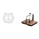 thumbnail image 1 of Jarrón transparente pequeño para pecera, adorno de mesa para oficina con base de madera, organizador de pañuelos para cocina, mesa de comedor, decorac, 1 of 8