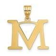 thumbnail image 3 of 14k Yellow Gold Etched Finish Block Letter M Initial Design Pendant, 3 of 4