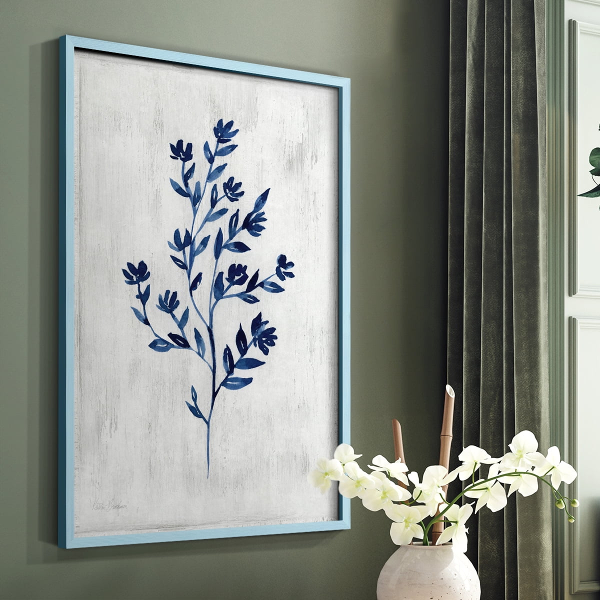 Wild Indigo II - Blue Framed Wall Art Print, Solid Wood Frame, 11" x 14", Ready to Hang
