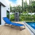thumbnail image 2 of Folding Chaise Lounge Pool Chair,Patio Sun Tanning Chair,Outdoor Lounge Chair with 4-Position Reclining Back,Breathable Mesh Seat for Beach,Yard,Patio,Dark Blue,Blue Steel Garden Outdoor Patio Patio, 2 of 5