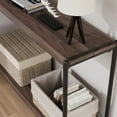 thumbnail image 3 of YUSAZENS Console Table, 40" Entryway Table with Storage, Slatted Style 2-Tier Sofa Table for Living Room or Hallway, Walnut Brown Finish, 3 of 8