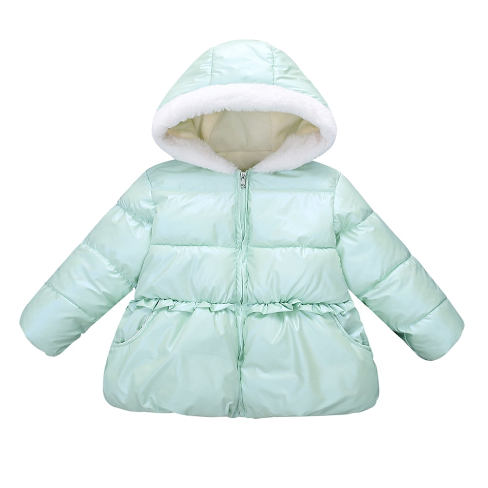 SYNPOS 17T Little Girls Hooded Fleece Down Jacket Baby Winter Down