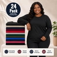 thumbnail image 5 of BILLIONHATS Womens Long ize Long Sleeve Oversized T-Shirts, Cotton Casual Fit Sleeved Tees Tops – Baggy Style Bulk Wholesale Tshirt Packs (24 Pack Dark, Size-Large), 5 of 7