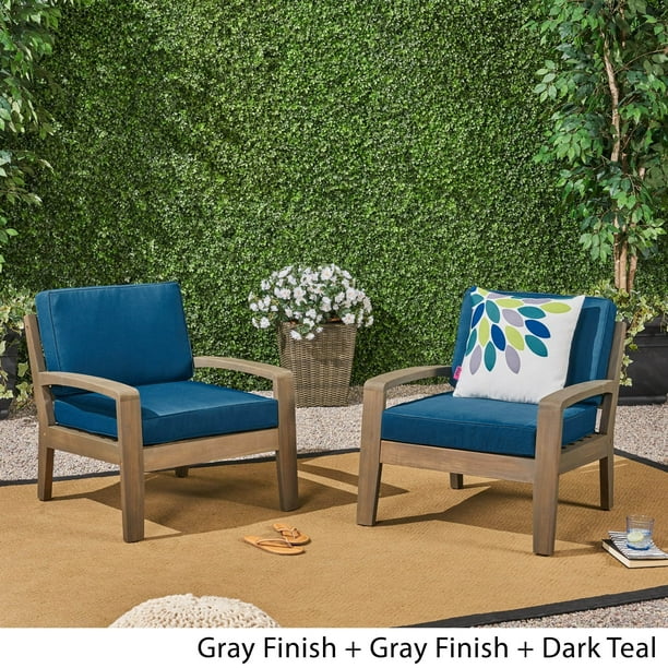 Christopher Knight Home Grenada Outdoor Wooden Club Chair with Cushions