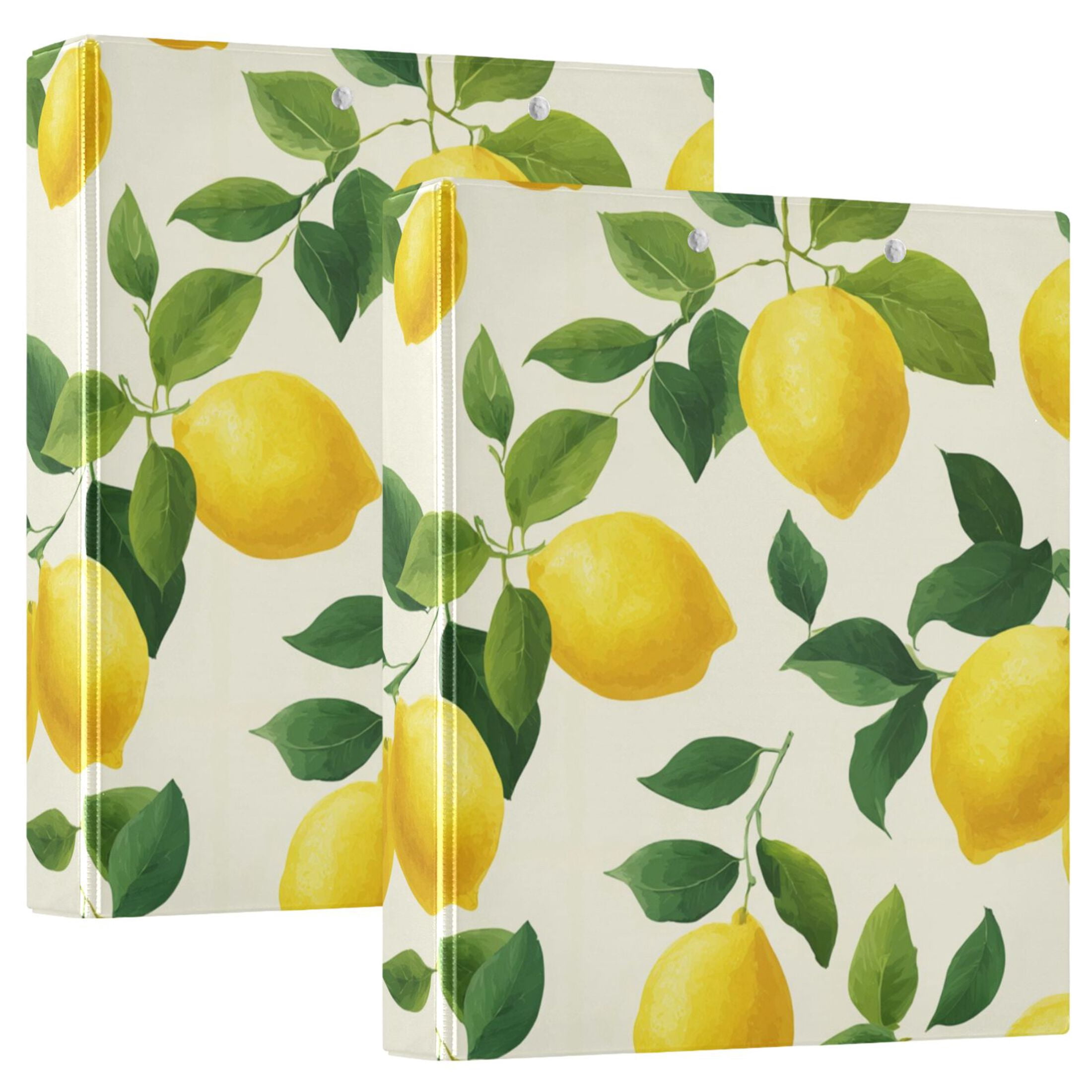 Three Ring Binder Lemon Simple Design 1.5 Inch Round Binder D-Rings for Office Supplies and More