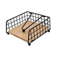 thumbnail image 4 of Organizador de servilletas con base de madera, soporte para servilletas de mesa, ideal para restaurantes y casas de campo. Negro, 4 of 9