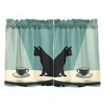 thumbnail image 7 of Yayeee Kitchen Curtains Tier Pair Light Filtering 27"x36" Rod Pocket Short Cafe Window Panel, Black Cat, 7 of 7