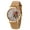 Beige, variant on Women Arabic Number Rose Flower Round Dial Faux Leather Band Quartz Wrist Watch
