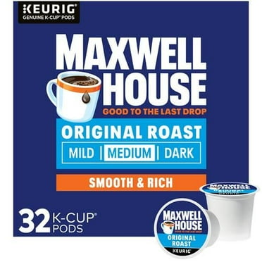 Maxwell House Original Roast Medium Roast K-Cup Coffee Pods (32 Ct Box) - Pack of 2