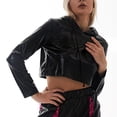 thumbnail image 3 of CAIVO Hoodies For Women Cropped Hoodie Long Sleeve Pullover Oversized Casual Streetwear Tops For Ladies Solid Color Workout Sweatshirts, 3 of 3