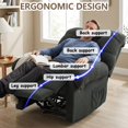 thumbnail image 2 of Overstuffed Recliner Chair for Adults, Home Theater Lounge Seating Armchair, Manual Reclining Reading Chair for Small Space Living Room Bedroom, Stone Grey, 2 of 9