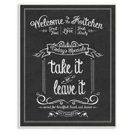 Art Welcome Sign - The Stupell Home Decor Collection Welcome To the Kitchen Chalkboard Vintage Sign Wall Plaque Art