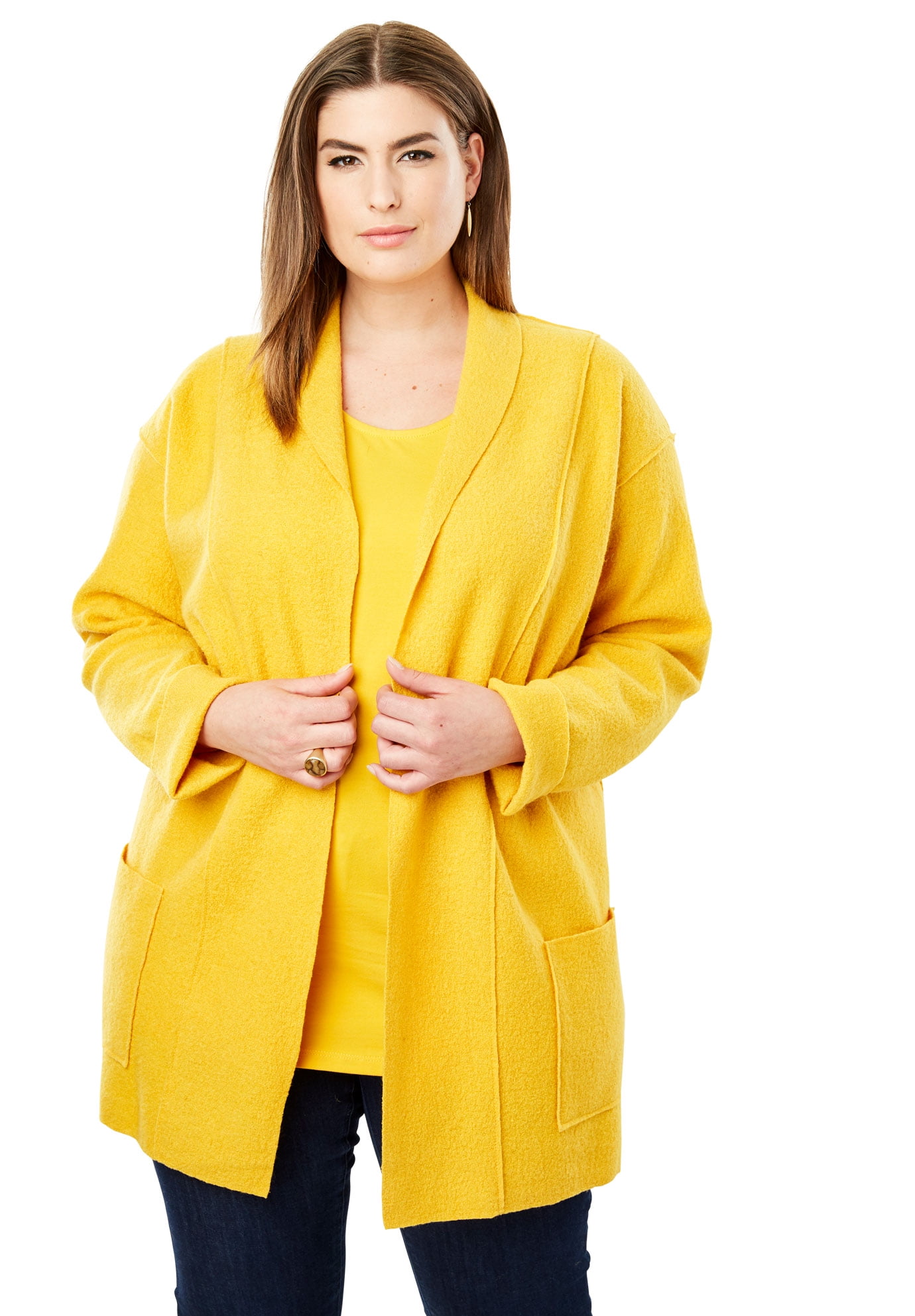 women's plus size boiled wool jacket