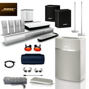 Bose SoundTouch 10 Wireless Music System (White), SoundSports FREE wireless earphones, Wireless Surround Speakers, Lifestyle 650 Home Theater System, Omni Jewel Stands Complete Home Setup (Reed)