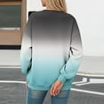 thumbnail image 4 of Olyvenn Women Gradient Print Crew Neck Long Sleeve Loose Fit Hoodless Sweatshirt Casual Comfortable Fall Tops Green XXL, 4 of 4