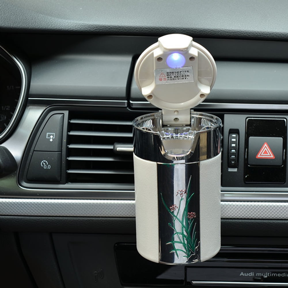 Car Portable Cigar Cigarette Ashtray Smokeless Carbon Fiber Car Ashtray