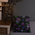 thumbnail image 1 of Violet leaves on black Premium Pillow, 1 of 9