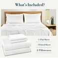 thumbnail image 3 of Casa Platino Juego de Sábanas de Algodón Individual XL – Ropa de Cama de Tejido Satén de 600 Hilos, Transpirable y Resistente a las Arrugas, 1 Plana, 1 Ajustable, 2 Fundas de Almohada – Blanco, 3 of 4