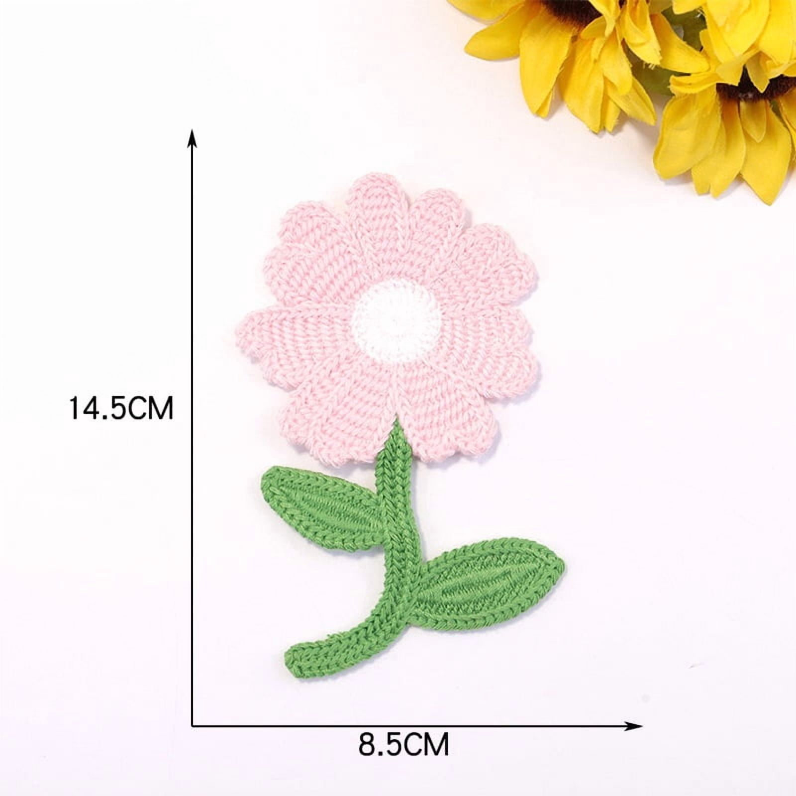 10pcs fashionable and versatile internet celebrity knitted pattern embroidery patch stickers DIY polyester large flower clothing decoration cloth stickers