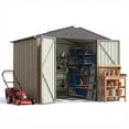 thumbnail image 7 of Homall 8 x 6 ft Outdoor Storage Shed, Durable Patio Metal Storage Shed with Floor Frame & Lockable Doors for Garden Backyard Lawn, Brown, 7 of 7