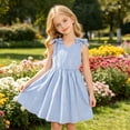 thumbnail image 4 of Vividxx Girls Dresses Elegant Striped Tiered For Girls Stylish Summer Sleeveless Party Dress For Tweens And Young Girls Fashion Girl Outfits Clothes, 4 of 4