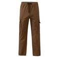 thumbnail image 5 of 13-14 Years Teen Boys Relaxed Fit Cargo Pant for Outdoor Sweatpants School Pants Fall Winter Pants Boys' Sweatpants for Kids School Sports 1T 2T 3T 4T 5T 6T 7T 8T Brown Pants, 5 of 6