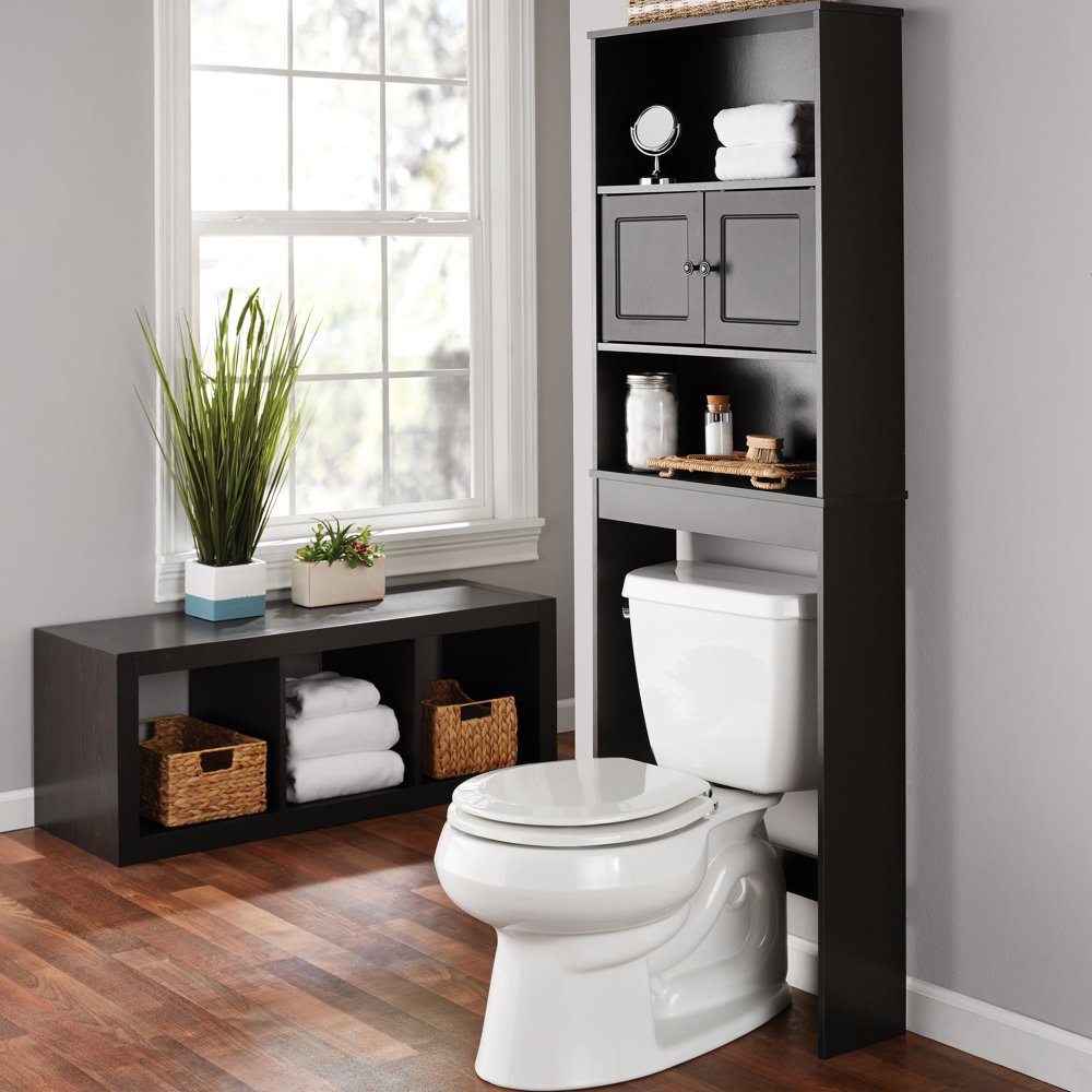 Mainstays Bathroom Storage over the Toilet Space Saver with Three Fixed