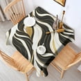 thumbnail image 2 of Black White Gold Marble Pattern Square Tablecloth,Waterproof Square Table Cover,Wipeable Spillproof Washable Table Cover for Home Kitchen Party Decor 52"x52"(132x132cm), 2 of 6
