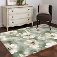thumbnail image 3 of 3'x5' Area Rugs, Spring Floral Indoor Outdoor Area Rug for Living Room Bedroom, Sage Green Summer Flowers Watercolor Washable Bathroom Rugs Kitchen Floor Carpet Mats Home Decor Aesthetic, 3 of 8