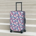 thumbnail image 5 of Uemuo white flower Skull blue Printed Washable Luggage Cover - Fashion Suitcase Protector Fits 18-32 Inch Luggage -Medium, 5 of 9