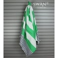thumbnail image 2 of Swan Comfort 100% Cotton Pestemal Turkish Bath & Beach Towel, 39" x 70" - Green - Navy Blue, 2 of 6